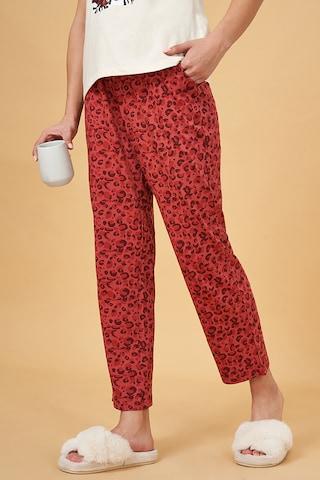 red-print-full-length--sleepwear-women-comfort-fit--pyjamas