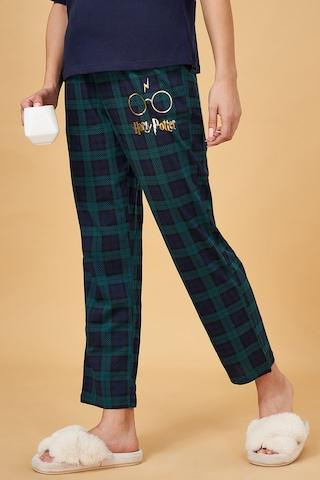teal-print-full-length--sleepwear-women-comfort-fit--jogger-pants