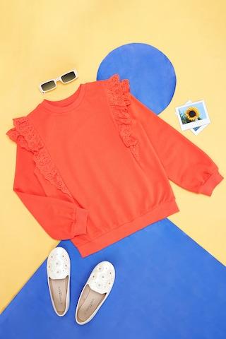 coral-solid-casual-full-sleeves-round-neck-girls-comfort-fit--sweatshirt