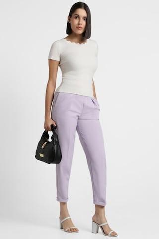 lilac-solid-ankle-length-casual-women-regular-fit-trousers