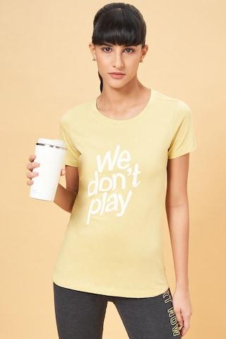 khaki-print-cotton-women-regular-fit-t-shirts