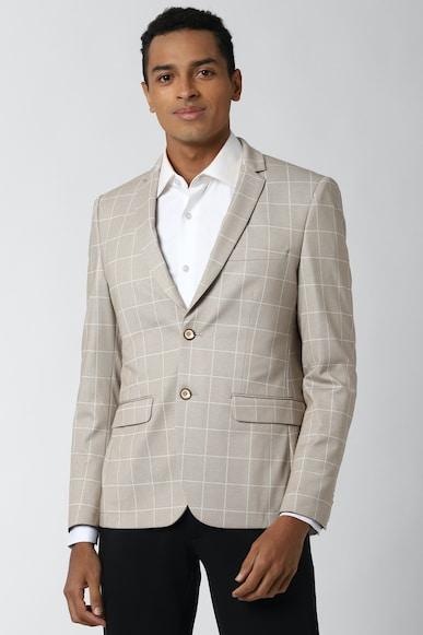 men-beige-check-slim-fit-formal-blazer