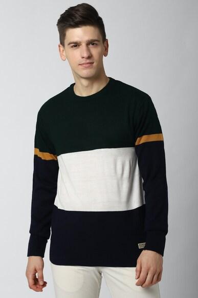 men-black-patterned-crew-neck--sweater