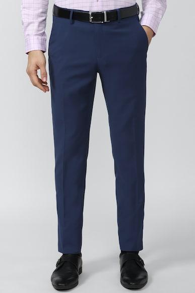men-navy-textured-slim-fit-formal-trousers