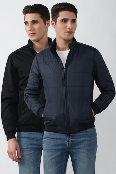 men-black-textured-casual-jacket