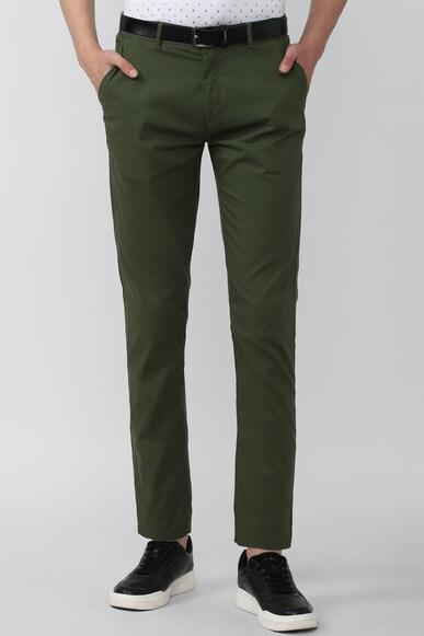 men-green-stripe-carrot-fit-casual-trousers
