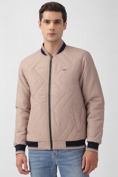 men-peach-solid-casual-jacket