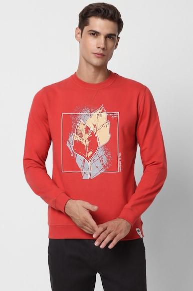 men-red-print-crew-neck-sweatshirt