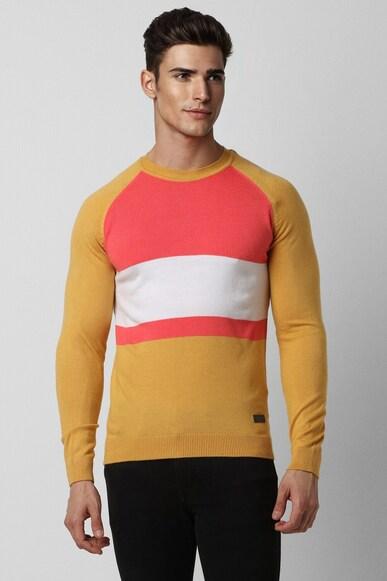 men-yellow-patterned-crew-neck-sweater