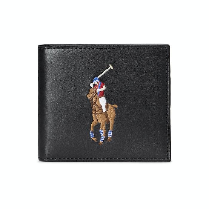 men-black-pony-logo-bi-fold-wallet