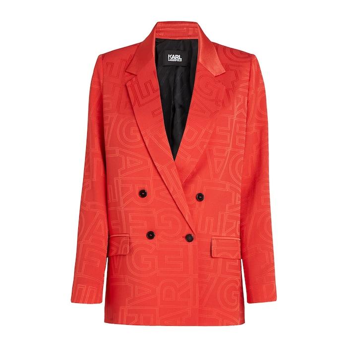 women-red--karl-logo-tailored-blazer