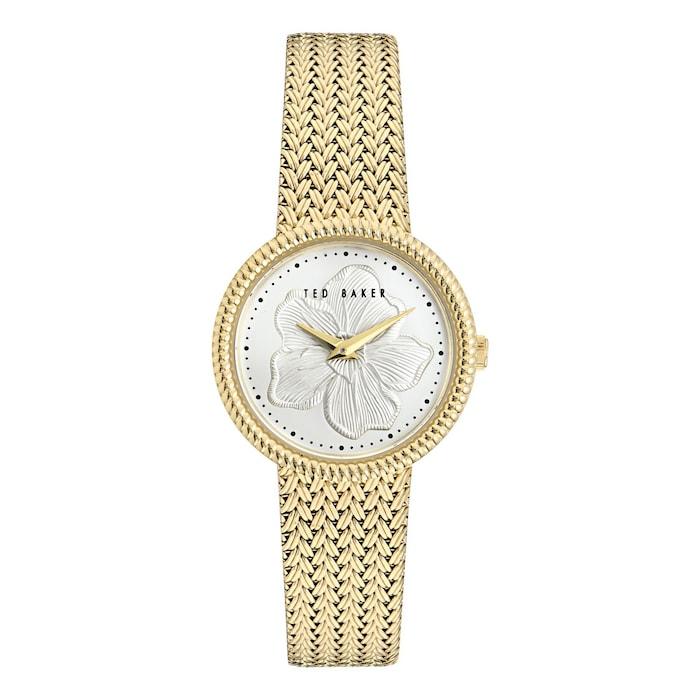 women-silver-tone-dial-and-gold-tone-mesh-bracelet-watch