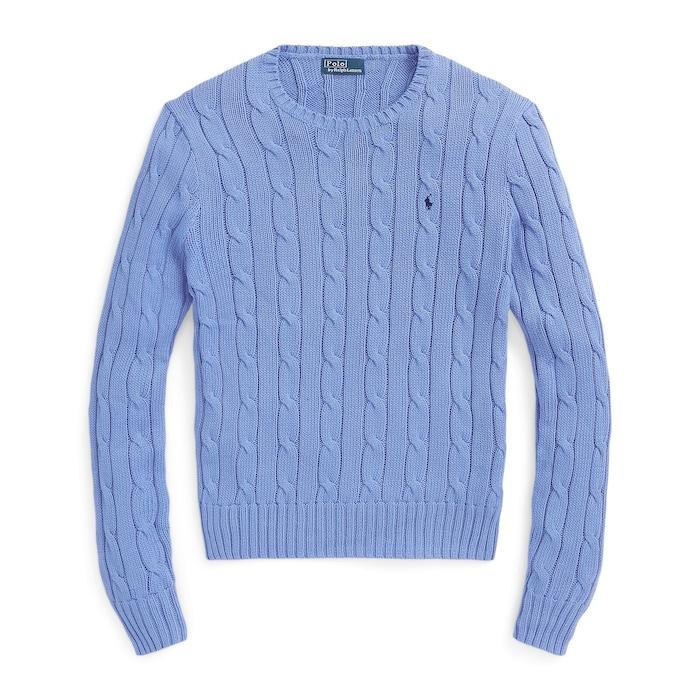 women-blue-cable-knit-cotton-crewneck-sweater