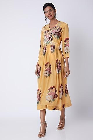 yellow-embellished-&-floral-printed-tunic