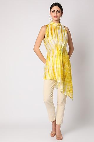 yellow-tie-&-dye-asymmetric-tunic