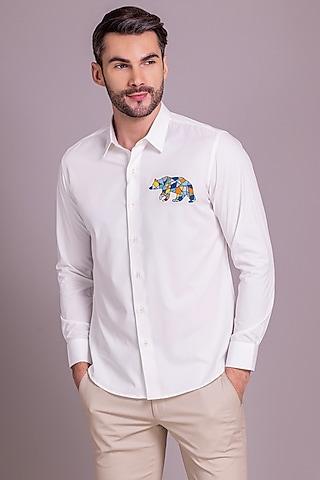 white-acetate-bear-motif-embroidered-shirt