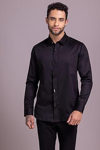 black-cotton-lycra-shirt