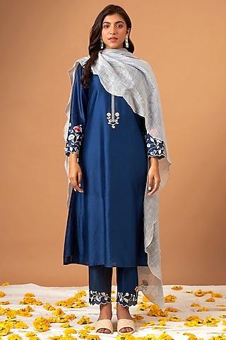 blue-silk-chanderi-embroidered-kurta-set