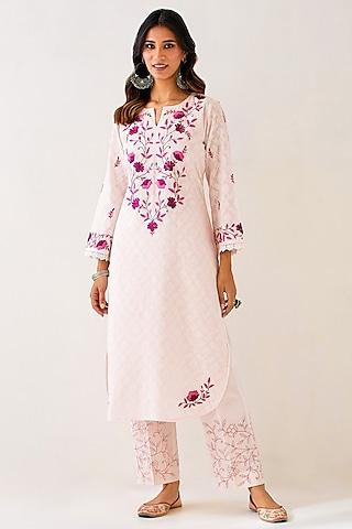 light-pink-cotton-jacquard-embroidered-kurta-set