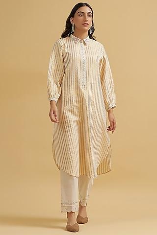 off-white-cotton-&-lurex-embroidered-kurta-set