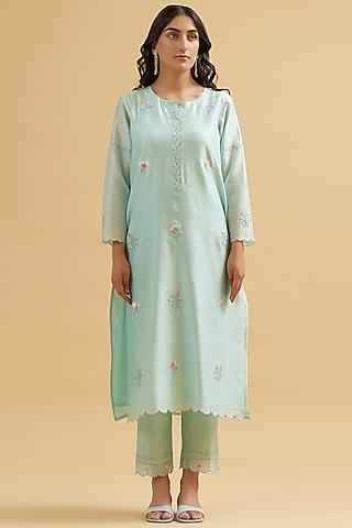 mint-silk-chanderi-embroidered-kurta-set