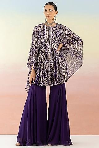 deep-purple-embellished-kurta-set