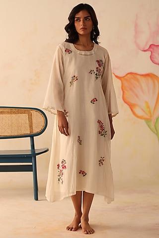 ivory-chanderi-3d-floral-embroidered-dress