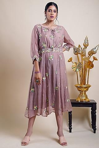 beige-organic-silk-embroidered-dress