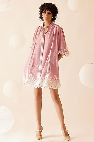 pink-cotton-floral-lace-embroidered-tunic