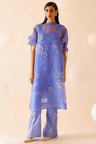 lilac-silk-organza-floral-printed-&-sequins-embroidered-tunic