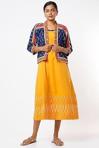yellow-ikat-handwoven-jacket-dress