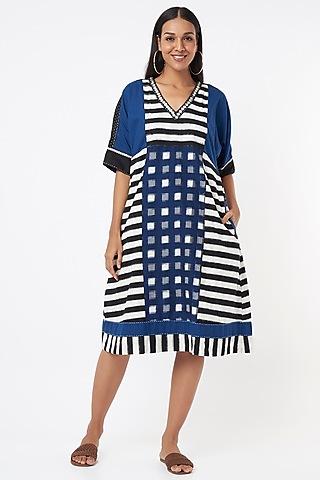 cobalt-blue-cotton-printed-dress