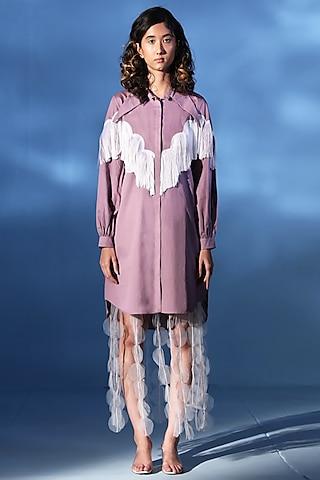 lilac-&-white-pure-cotton-shirt-dress-with-skirt