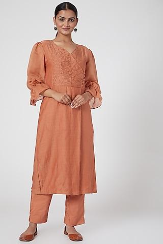 orange-embroidered-kurta-set-for-girls