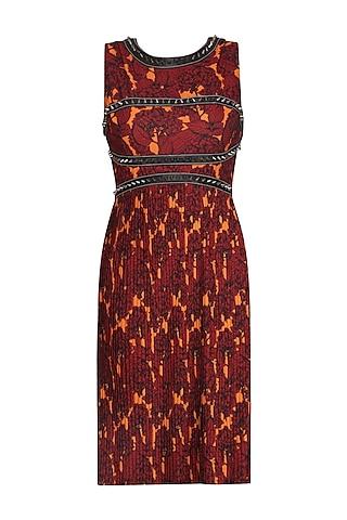 orange-printed-embroidered-dress
