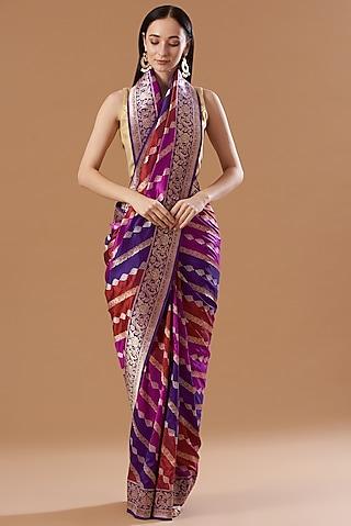 multi-colored-silk-handwoven-saree-set