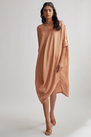 nude-linen-satin-dress