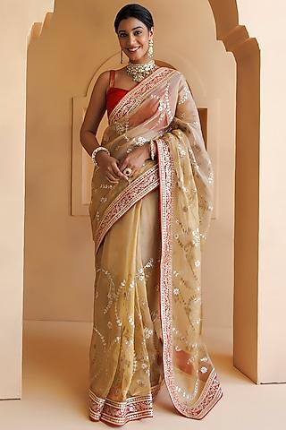 beige-pure-kota-tissue-handcrafted-saree-set