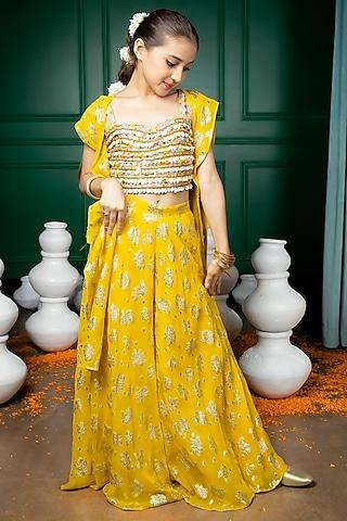 yellow-georgette-palazzo-pant-set-for-girls