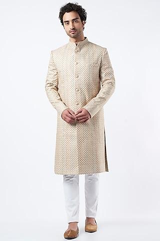 beige-embroidered-sherwani