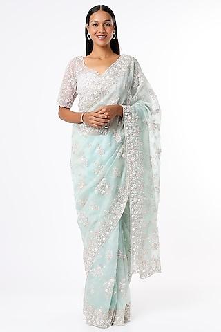 mint-green-embroidered-saree-set