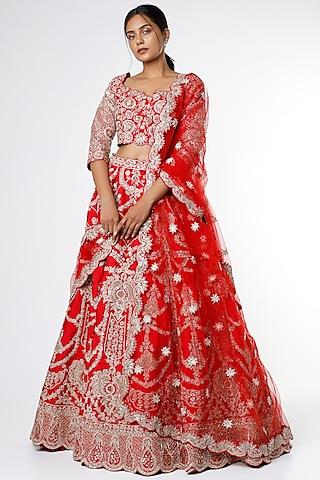 red-raw-silk-lehenga-set-with-zardosi-embroidery
