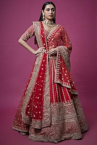 red-embroidered-aster-lehenga-set