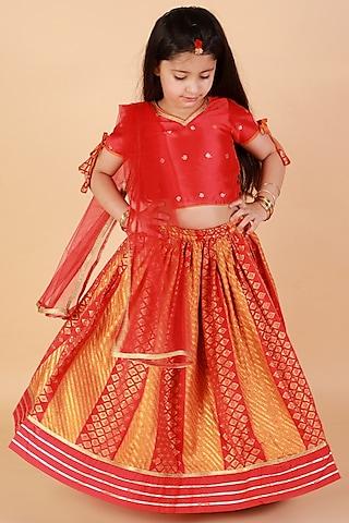 red-embroidered-lehenga-set-for-girls