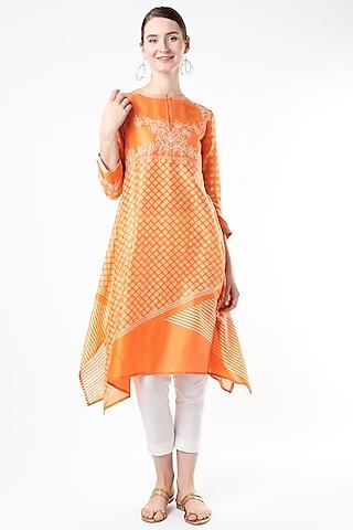 orange-block-printed-tunic