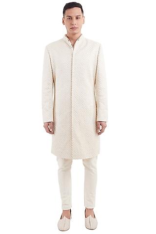 cream-jacket-with-concealed sherwani