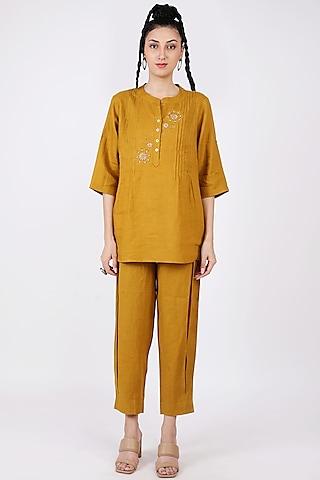 mustard-embroidered-blouse