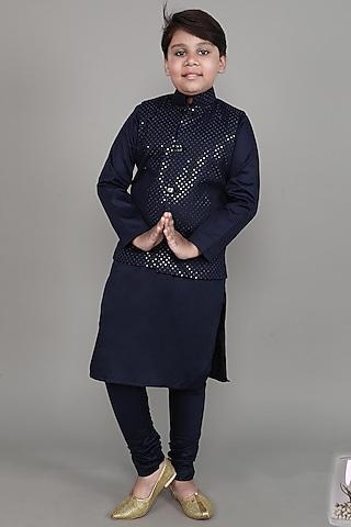 navy-blue-cotton-silk-embroidered-nehru-jacket-set-for-boys