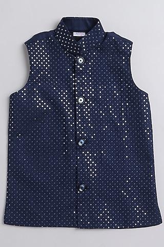 navy-blue-cotton-silk-embroidered-nehru-jacket-for-boys