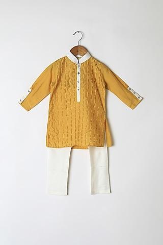 mustard-embroidered-kurta-set-for-boys